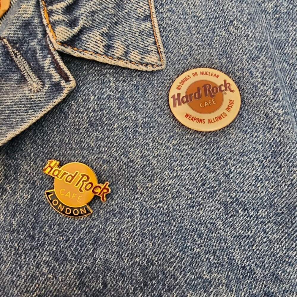 Vtg Levis Jean Jacket M Britain Hard Rock London Denim 70503-02 Trucker 80s 90s - Picture 9 of 14